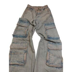 Diesel Jeans D Sire 1996 OKIAI Relaxed Cargo Women's Siz 24 Medium Wash Wide Leg